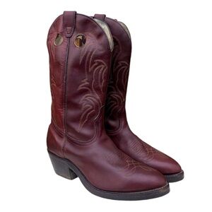 Boulet | Leather Western Cowboy Boots Classic Stitching Made in Canada Brown